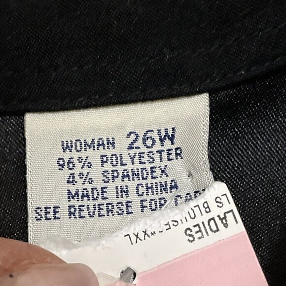 White Stag Microfiber Zip Up Shirt Jacket Shacket Womens Plus Size 26W Black NWT - Picture 8 of 12